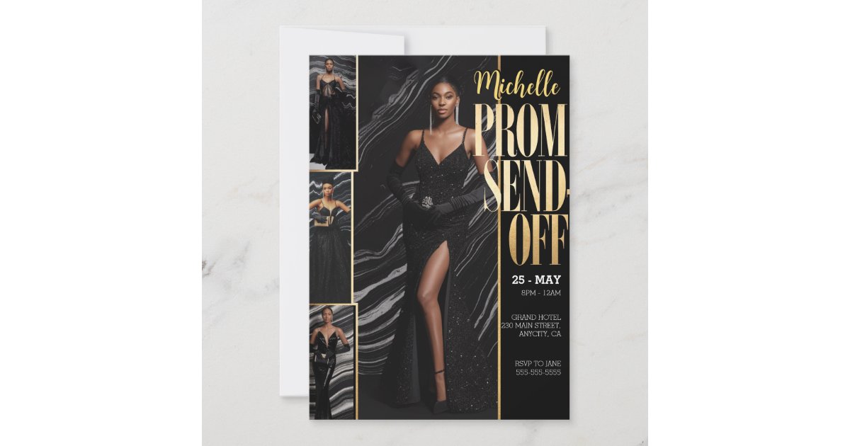 DIY Photo PROM SEND-OFF Luxurious Fashionable  Invitation