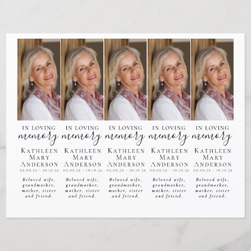 DIY Photo Sympathy Funeral Prayer Bookmark