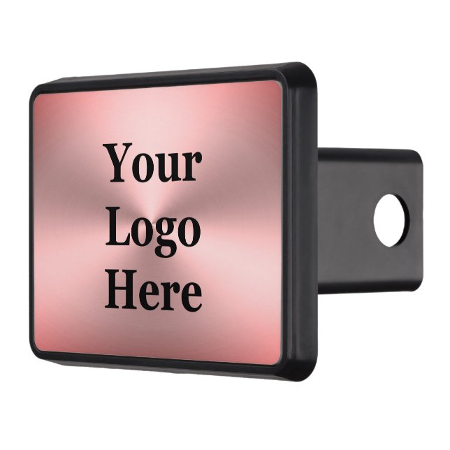 DIY Pink Brushed Metal Look Your Logo Here Hitch Cover (Left)