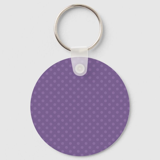 DIY Purple Polka Dot Background Make It Yourself Keychain (Front)