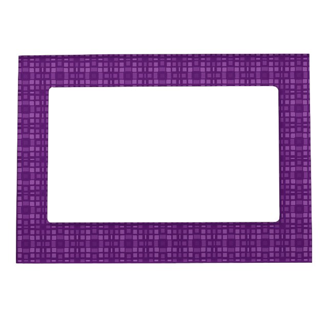 DIY Purple Square Pattern Design Your Own Zazzle Magnetic Frame (Front)