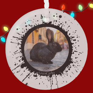 DIY Rabbit on Italy Christmas  Glass Ornament