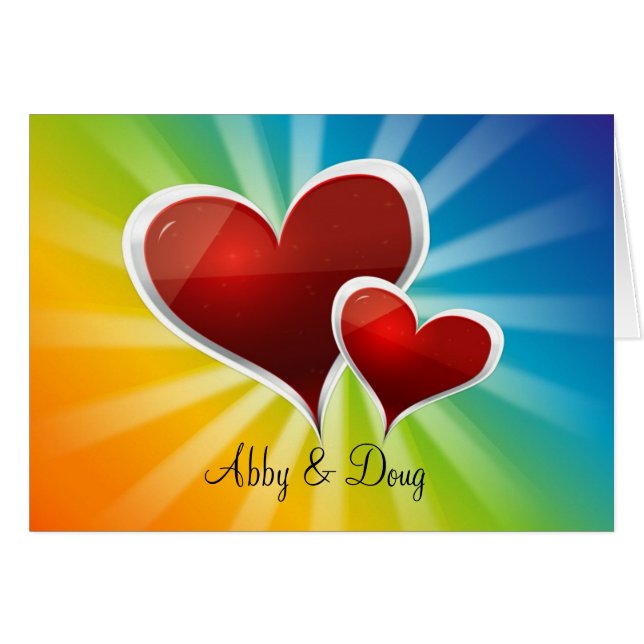 diy Rainbow hearts Cards (Front Horizontal)