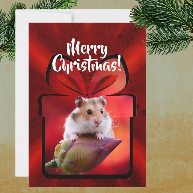 DIY Red Lotus Christmas Holiday Card (Creator Uploaded)