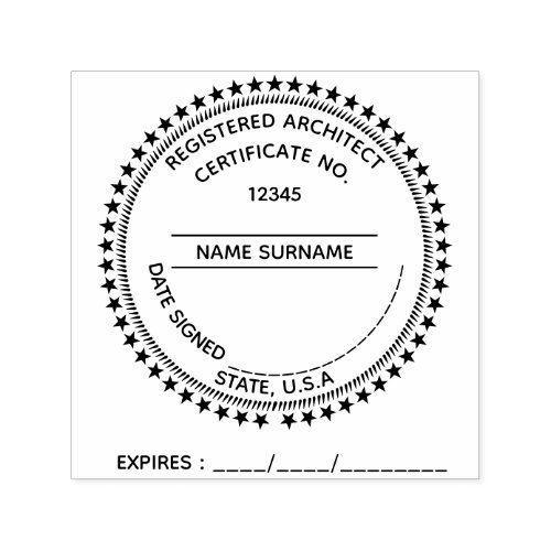 DIY Registered Professional Engineer round stars Self_inking Stamp