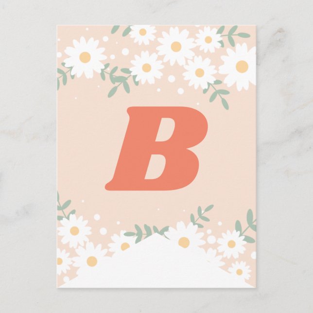 DIY Retro Daisy Letter Bunting Postcard (Front)