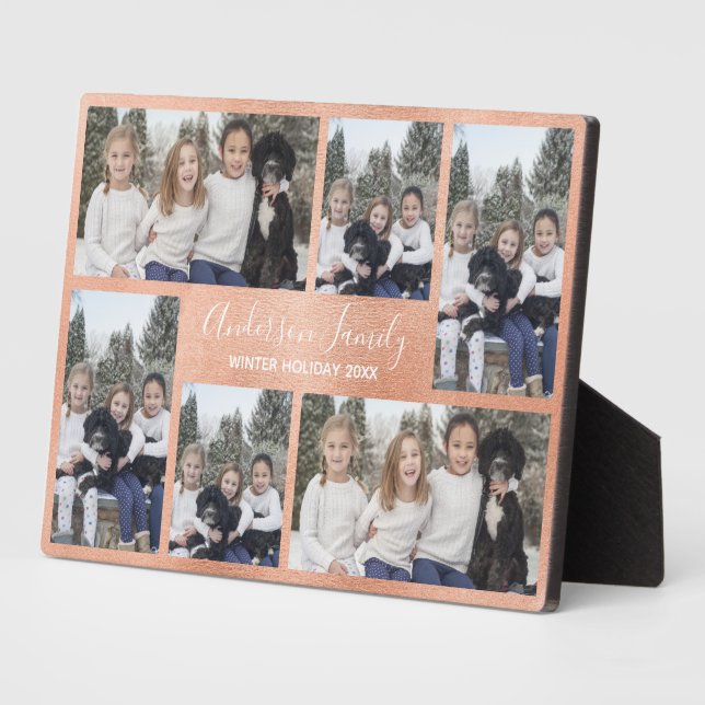 DIY  Rose Gold Metallic Six Photo Plaque (Side)