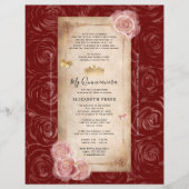 DIY Rose Gold Quinceanera Scroll Invitations (Front)