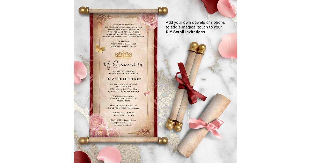 20 Pairs of Small Scroll Invitation/ Announcement Wooden Rod With