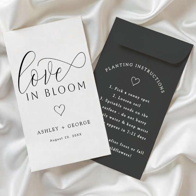 DIY Seed Packet Favor | Black & White Wildflower Flyer (Black and White DIY Favor)