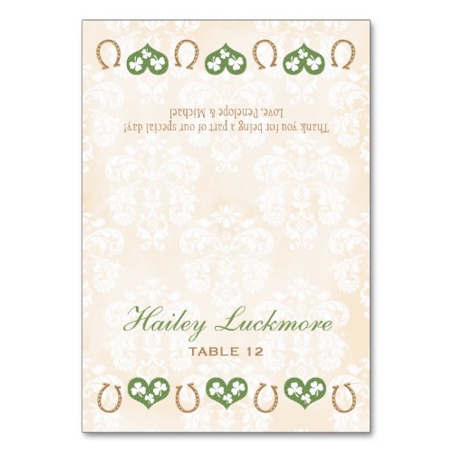 DIY Shamrock and Hearts Horseshoe Tent Place Card