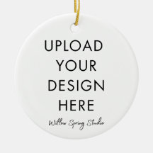 DIY Simple White Circle Your Artwork Ornament