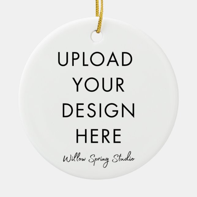 DIY Simple White Circle Your Artwork Ornament (Front)