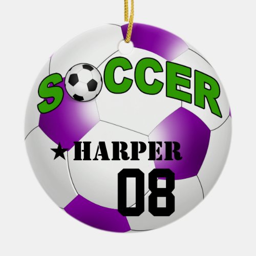 DIY Soccer Ball CHOOSE YOUR BACKGROUND COLOR Ceramic Ornament