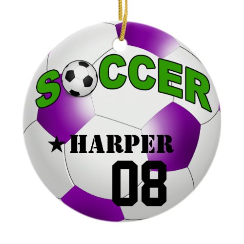 DIY Soccer Ball CHOOSE YOUR BACKGROUND COLOR Ceramic Ornament