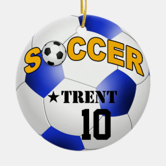 DIY Soccer Ball CHOOSE YOUR BACKGROUND COLOR Ceramic Ornament