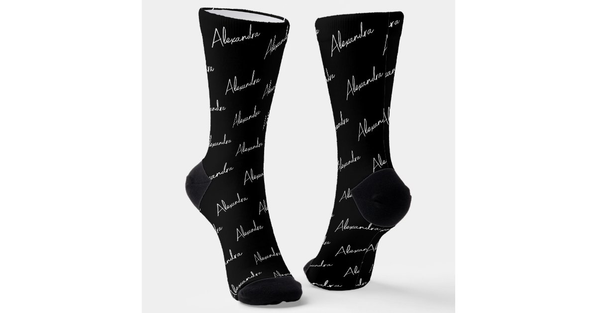 DIY Socks | Custom Script Name or Text, Color | Zazzle