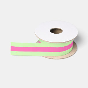 DIY Stripe & Background Color - Celery Hot Pink Satin Ribbon