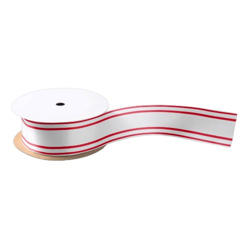 DIY Stripe  Background Color _ Red White Satin Ribbon