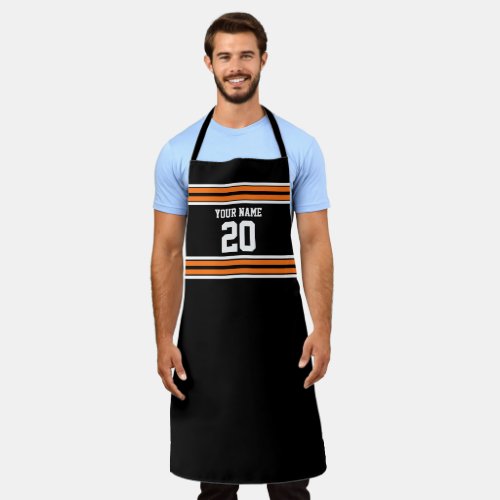 DIY Team Jersey Stripes Orange White Black Apron