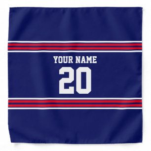 DIY Team Jersey Stripes Red White Navy Bandana
