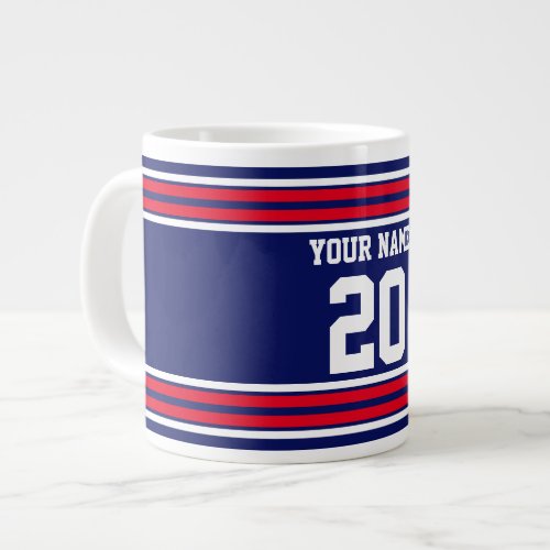 DIY Team Jersey Stripes Red White Navy SV Giant Coffee Mug