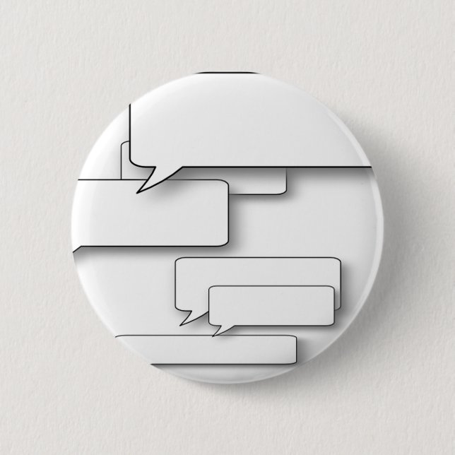 DIY Text - Custom Cartoon Speach Bubble Dialogue Pinback Button (Front)