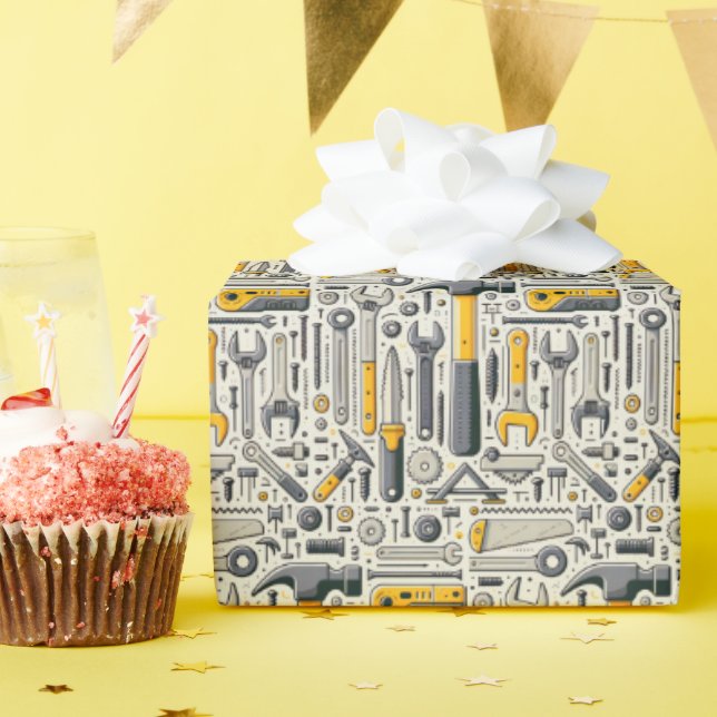 DIY Tool Assortment Wrapping Paper (Birthday Party)