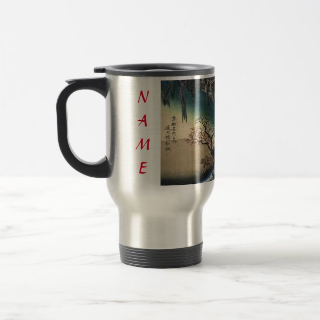 DIY TRAVEL MUG WITH JAPANESE PRINT CUSTOM NAME (Left)