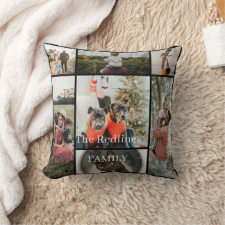 DIY Two-Sided Family Photo Collage Pillow 7 Photos