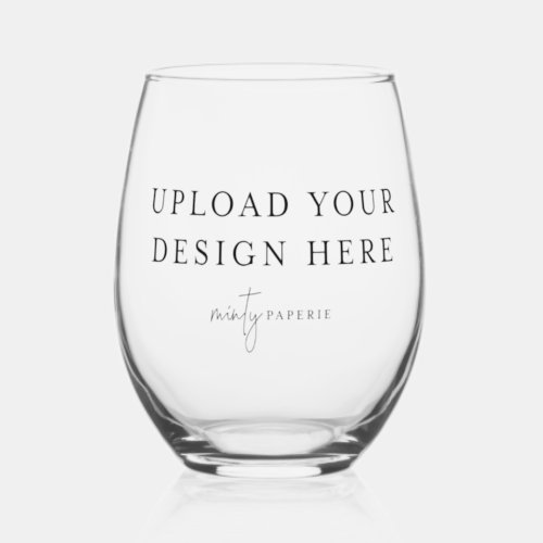 DIY Upload Your Own Printed Stemless Wine Glass