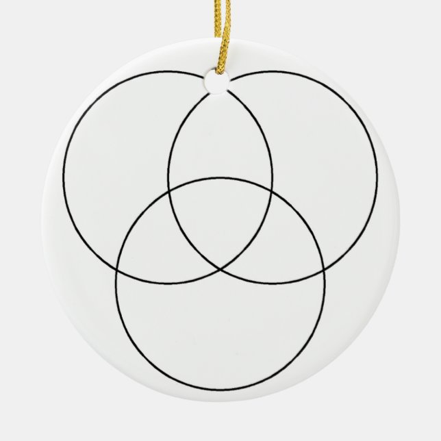 DIY Venn Diagram Ceramic Ornament (Front)