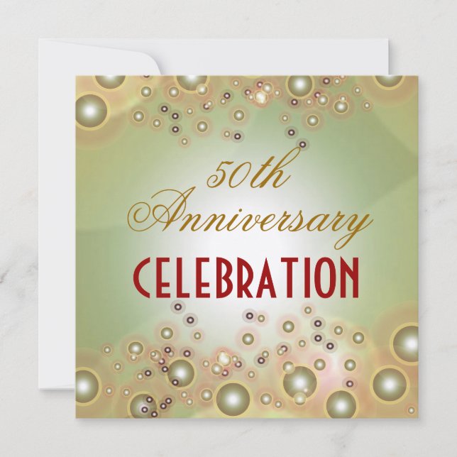 DIY VINTAGE 50th WEDDING ANNIVERSARY Invitations (Front)