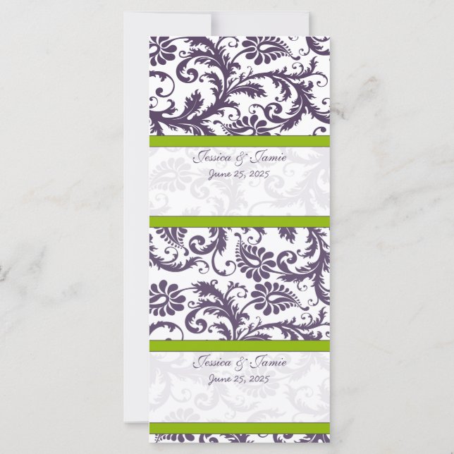 DIY Vintage Damask Wedding Place Cards (Back)