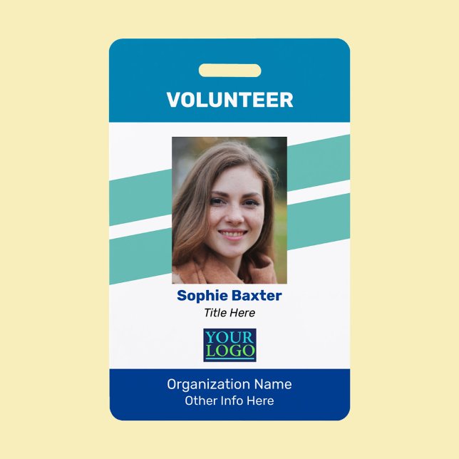 DIY Volunteer, Photo Name Logo & All Info Badge (Creator Uploaded)