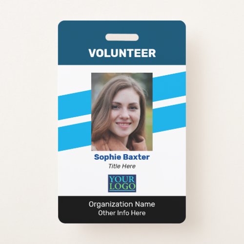 DIY Volunteer Photo Name Logo  All Info Vs 2 Badge