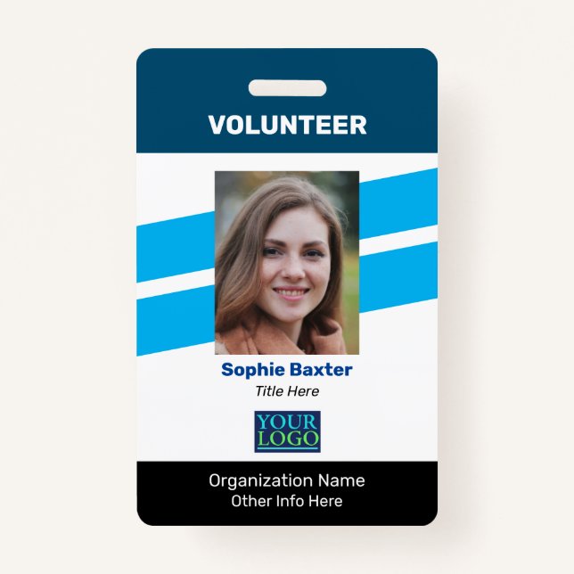 DIY Volunteer, Photo Name Logo & All Info, Vs 2 Badge (Front)