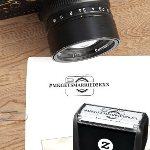 DIY Wedding Hashtag Camera Icon Self-inking Stamp