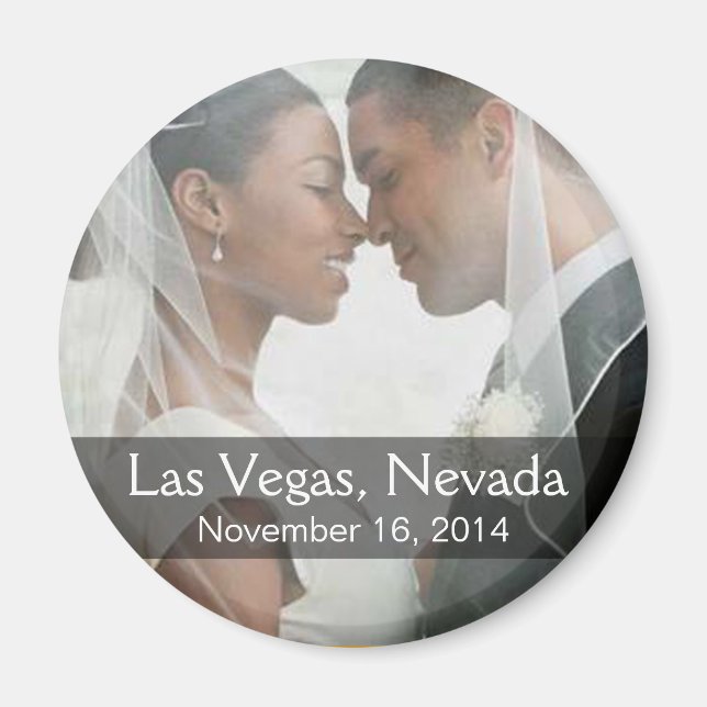 DIY Wedding Photo Round Keepsake Favor Magnet (Front)