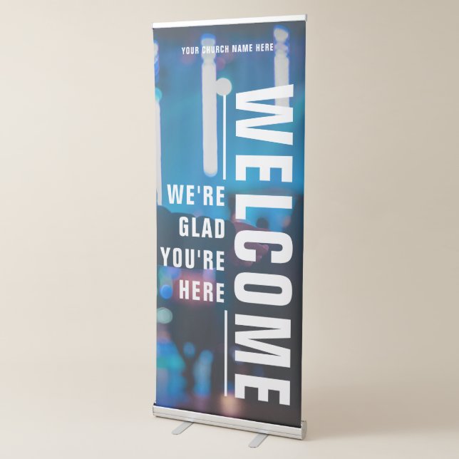 DIY Welcome Church Vertical  Retractable Banner (3/4)