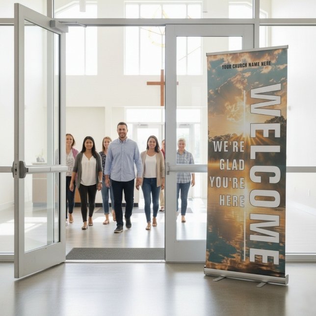 DIY Welcome Church Vertical  Retractable Banner (DIY Welcome Church Vertical Retractable Banner)