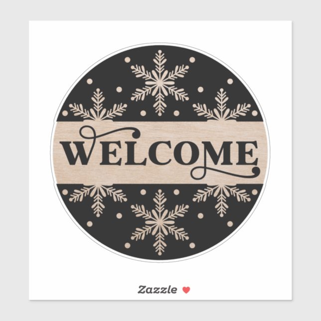 DIY Welcome Snowflake Sign Sticker (Sheet)
