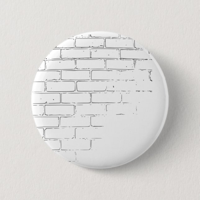 DIY White Brick Wall to write Graffiti Pinback Button (Front)