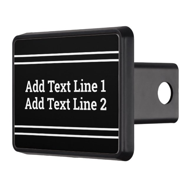 DIY White Text on Black Hitch Cover (Left)