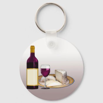 Diy Wine Bottle Label  Wine Glass  Cheese Personal Keychain by myMegaStore at Zazzle