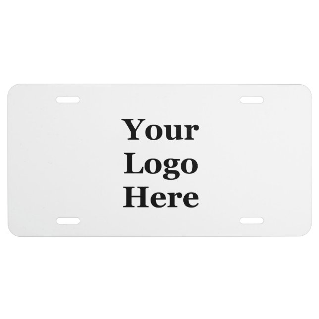 DIY Your Logo Here for White  License Plate (Front)