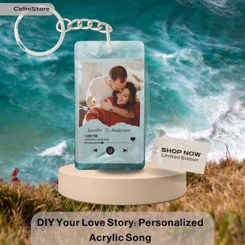 DIY Your Love Story Personalized Acrylic Song Keychain