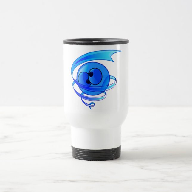 Dizzy Air Wind Cartoon Face Travel Mug (Center)