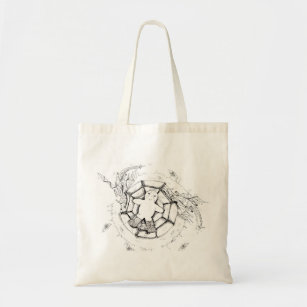 Dizzy Cutie and her Dragon Friends Ink Drawing Tote Bag