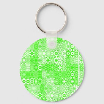 Dizzy Delights Pattern_electric Green Keychain by UCanSayThatAgain at Zazzle
